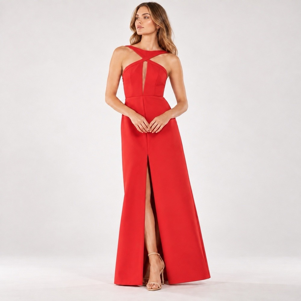 BCBG MaxAzria Angie Angie Red Maxi Dress Size 2 $338.00